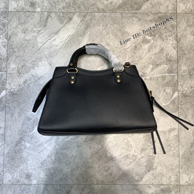 Balenciaga專櫃爆款平紋黑色金扣手袋手提包 638511 巴黎世家中號Neo Classic機車包 fyj1463